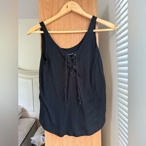 Abercrombie & Fitch Black Lace-Up Tank Top